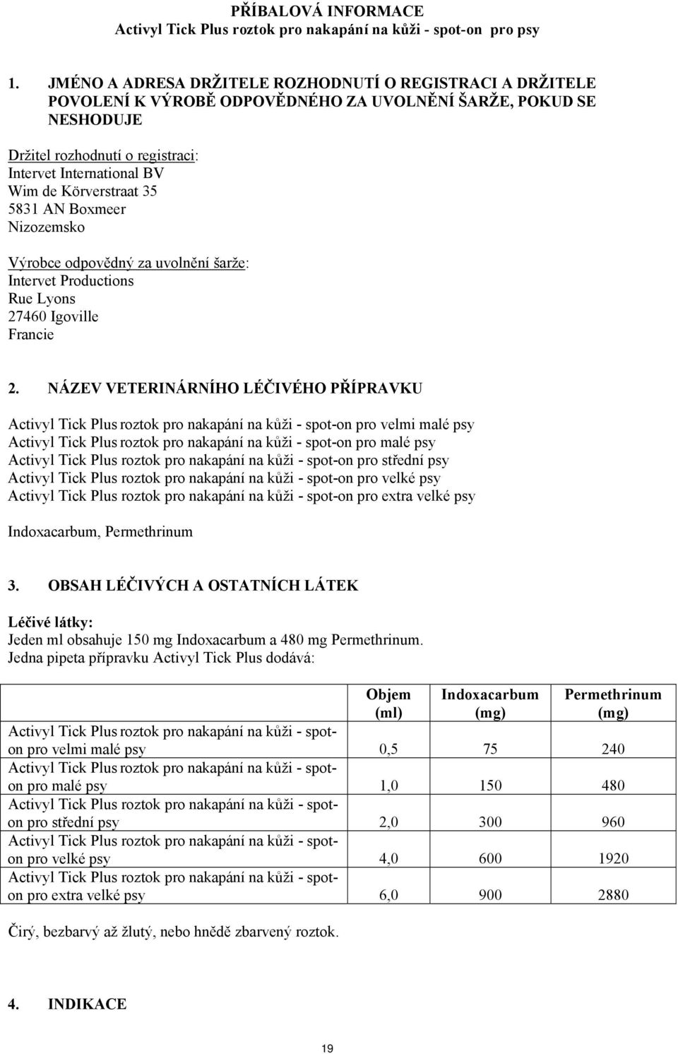 Körverstraat 35 5831 AN Boxmeer Nizozemsko Výrobce odpovědný za uvolnění šarže: Intervet Productions Rue Lyons 27460 Igoville Francie 2.