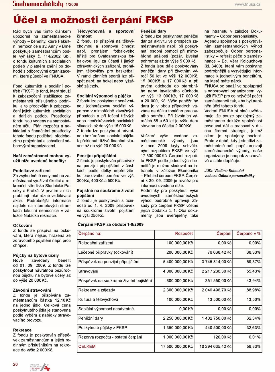 Fond kulturních a sociální potřeb (FKSP) je fond, který slouží k zabezpečení stabilizace zaměstnanců příslušného podniku, a to především k zabezpečení jejich kulturních, sociálních a dalších potřeb.