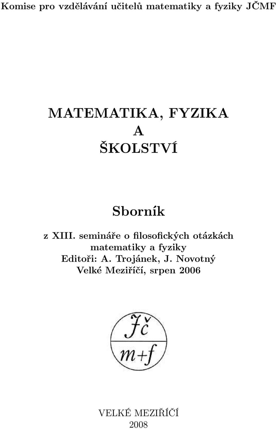 semináře o filosofických otázkách matematiky a fyziky