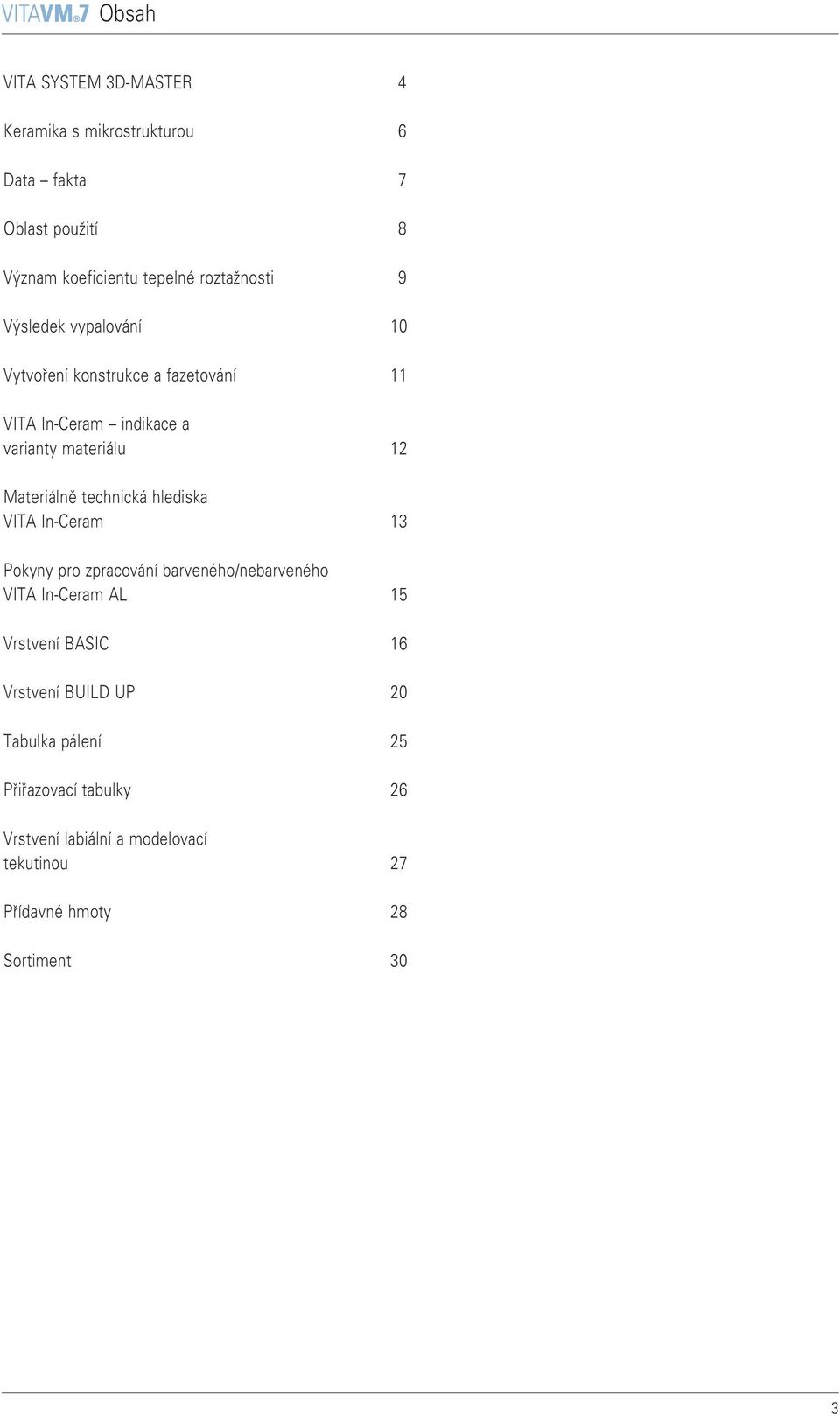 Materiálně technická hlediska VITA In-Ceram 3 Pokyny pro zpracování barveného/nebarveného VITA In-Ceram AL 5 Vrstvení BASIC