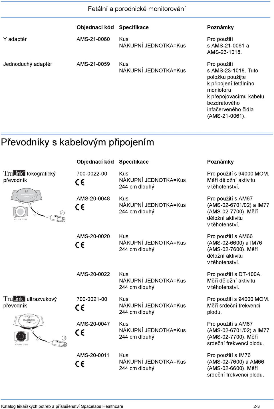 Převodníky s kabelovým připojením tokografický převodník 700-00-00 Kus 44 cm dlouhý Pro použití s 94000 MOM. Měří děložní aktivitu vtěhotenství.