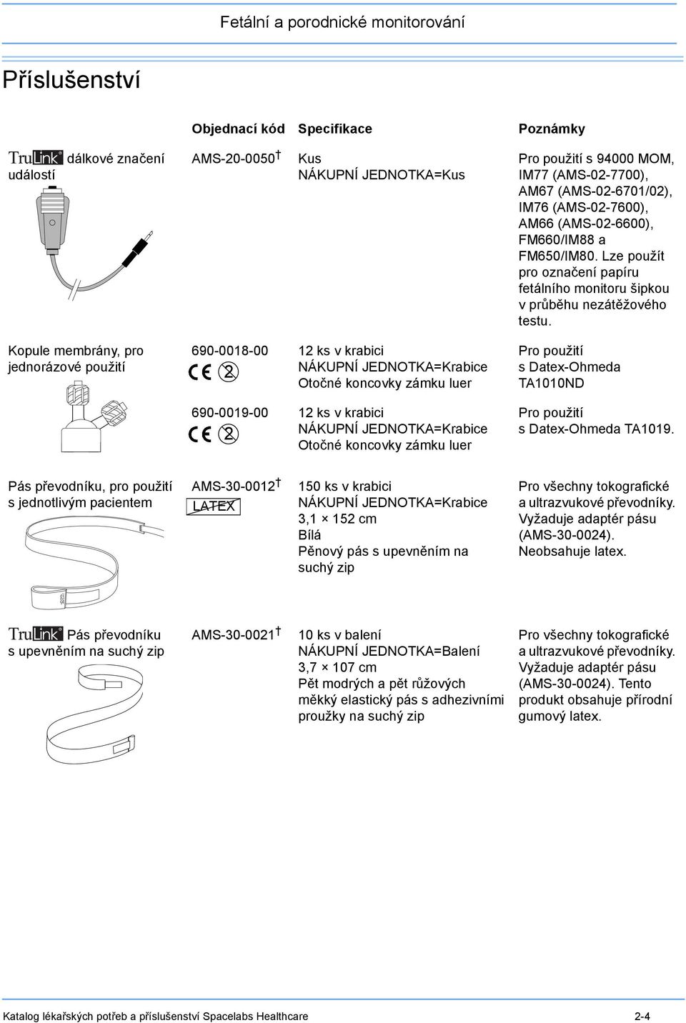 Kopule membrány, pro jednorázové použití 690-0018-00 1 ks v krabici Otočné koncovky zámku luer 690-0019-00 1 ks v krabici Otočné koncovky zámku luer Pro použití s Datex-Ohmeda TA1010ND Pro použití s