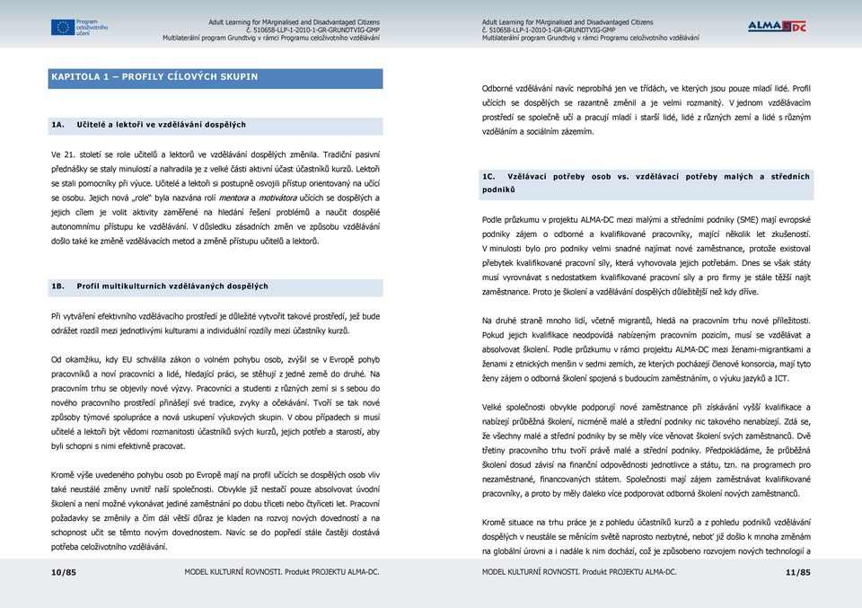 V jednom vdělávacím prostředí se společně učí a pracují mladí i starší lidé, lidé růných emí a lidé s růným vděláním a sociálním áemím. Ve 21.