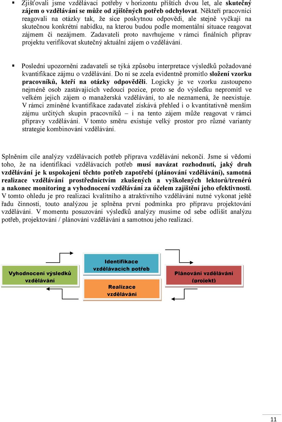 Zadavateli proto navrhujeme v rámci finálních příprav projektu verifikovat skutečný aktuální zájem o vzdělávání.