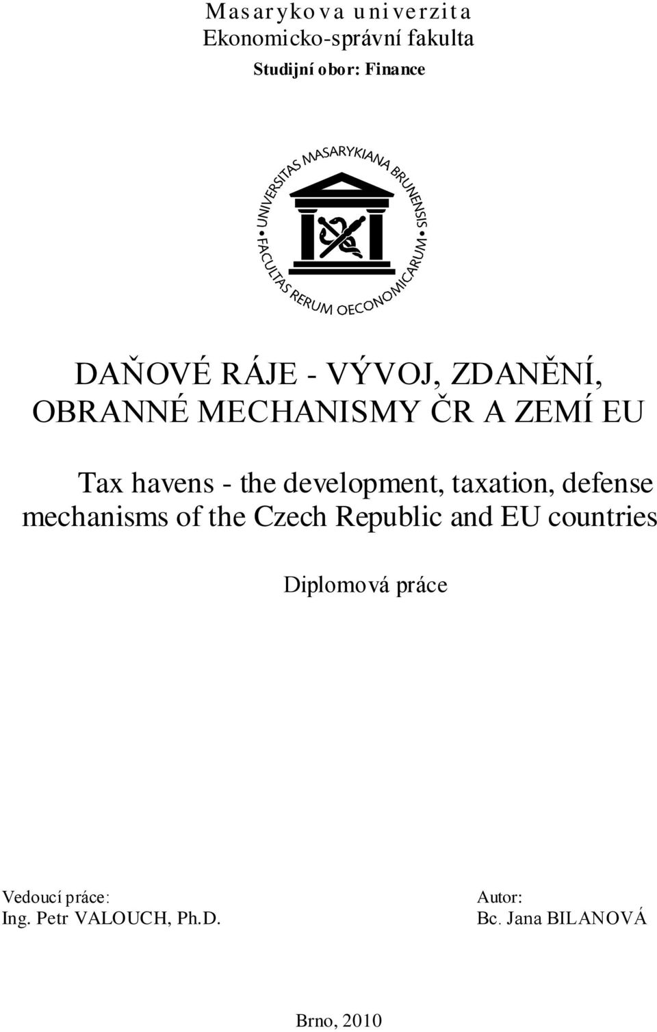 development, taxation, defense mechanisms of the Czech Republic and EU countries