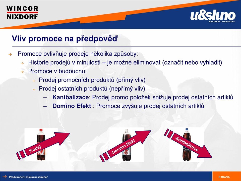 produktů (přímý vliv) Prodej ostatních produktů (nepřímý vliv) Kanibalizace: Prodej promo