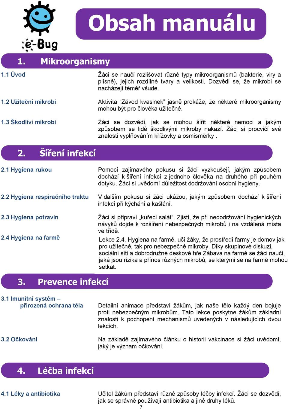 Žáci si procvičí své znalosti vyplňováním křížovky a osmisměrky. 2. Šíření infekcí 2.