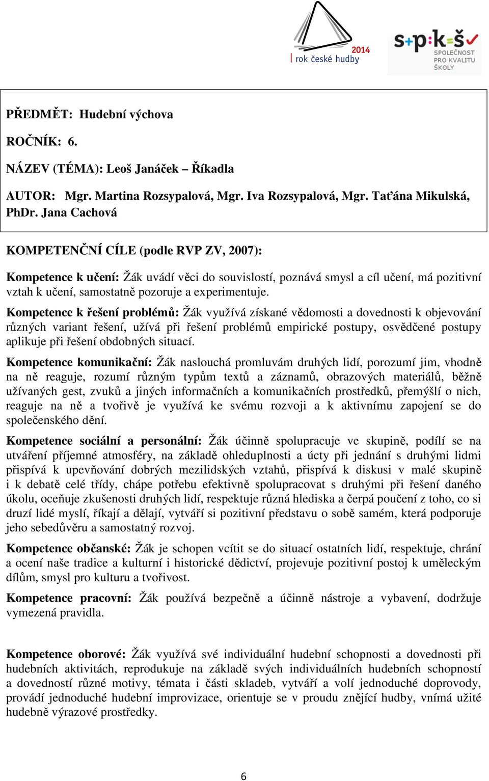 Kompetence k řešení problémů: Žák využívá získané vědomosti a dovednosti k objevování různých variant řešení, užívá při řešení problémů empirické postupy, osvědčené postupy aplikuje při řešení