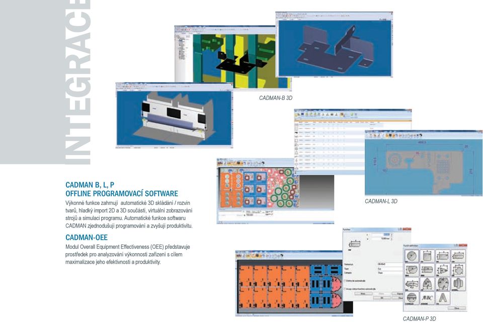 Automatické funkce softwaru CADMAN zjednodušují programování a zvyšují produktivitu.