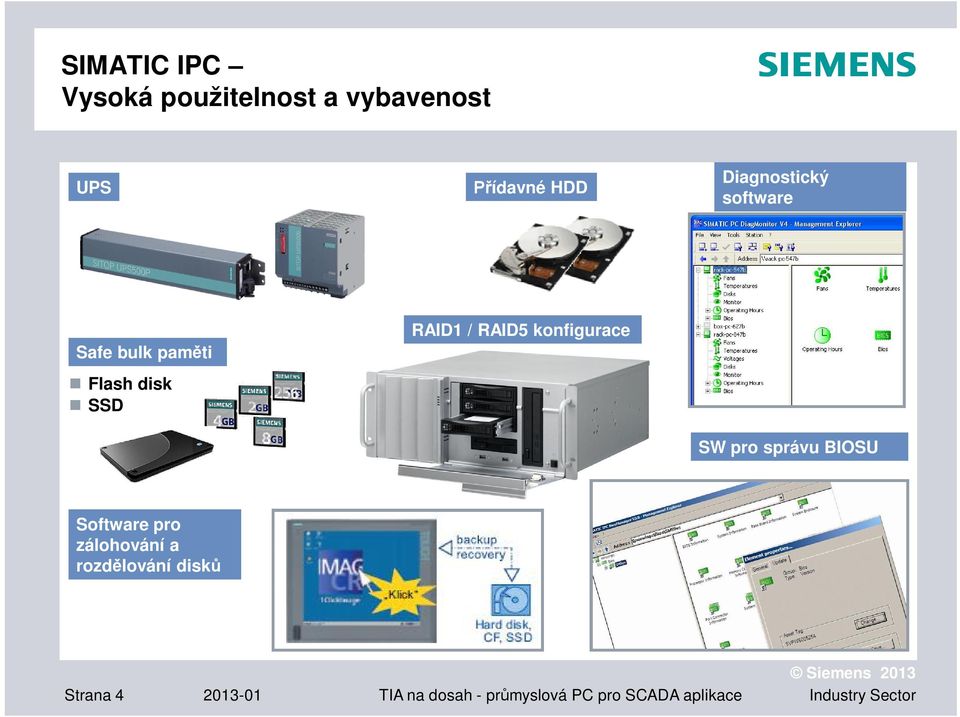 RAID5 konfigurace SW pro správu BIOSU Software pro zálohování a