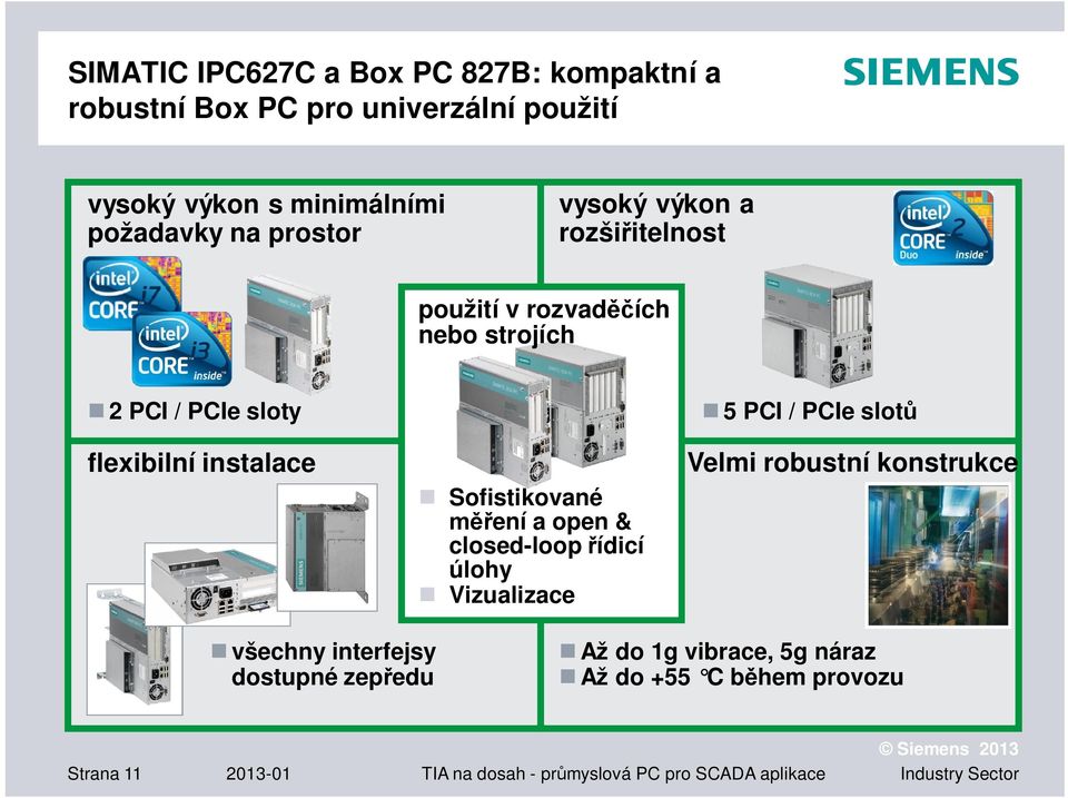 Sofistikované ení a open & closed-loop ídicí úlohy Vizualizace 5 PCI / PCIe slot Velmi robustní konstrukce všechny