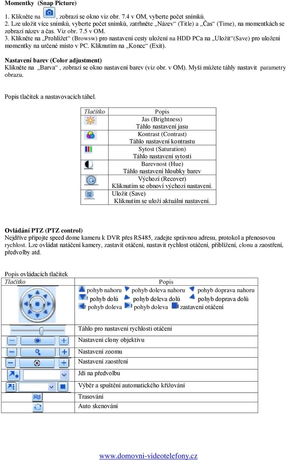 Klikněte na Prohlížet (Browsw) pro nastavení cesty uložení na HDD PCa na Uložit (Save) pro uložení momentky na určené místo v PC. Kliknutím na Konec (Exit).