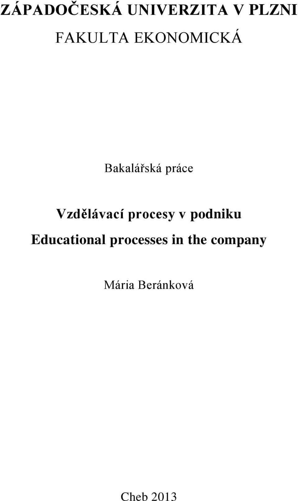 procesy v podniku Educational processes