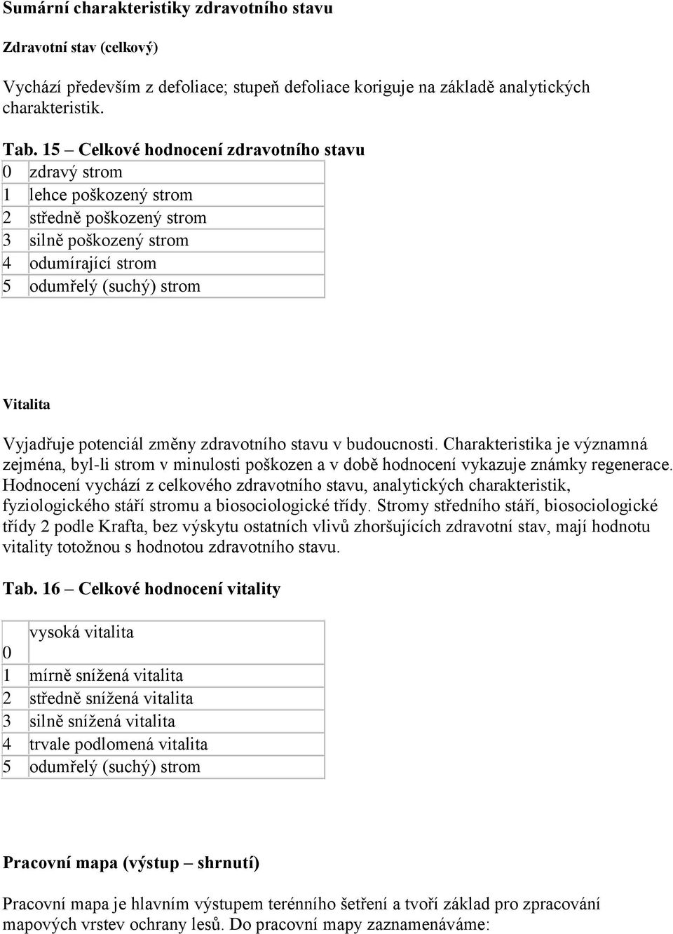 potenciál změny zdravotního stavu v budoucnosti. Charakteristika je významná zejména, byl-li strom v minulosti poškozen a v době hodnocení vykazuje známky regenerace.