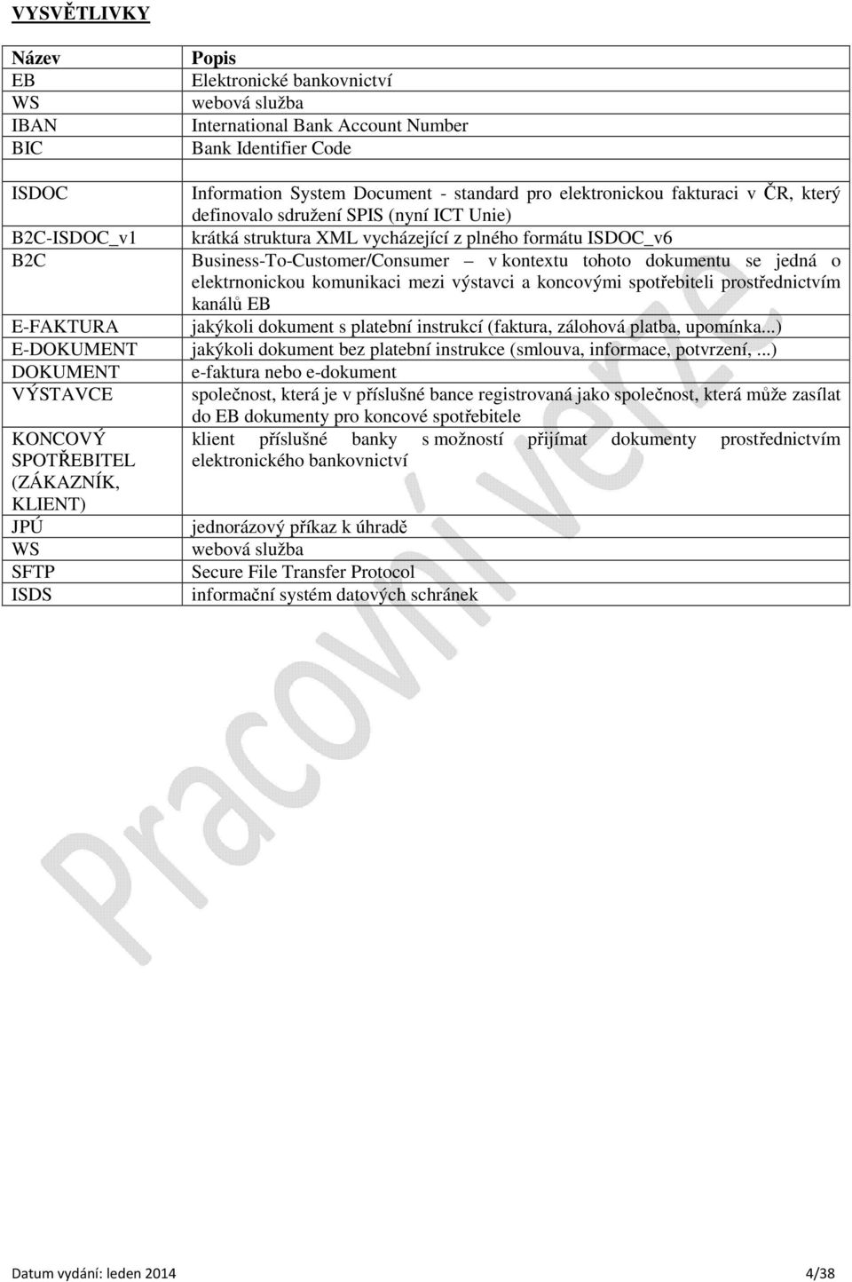 jedná o elektrnonickou komunikaci mezi výstavci a koncovými spotřebiteli prostřednictvím kanálů EB E-FAKTURA jakýkoli dokument s platební instrukcí (faktura, zálohová platba, upomínka.