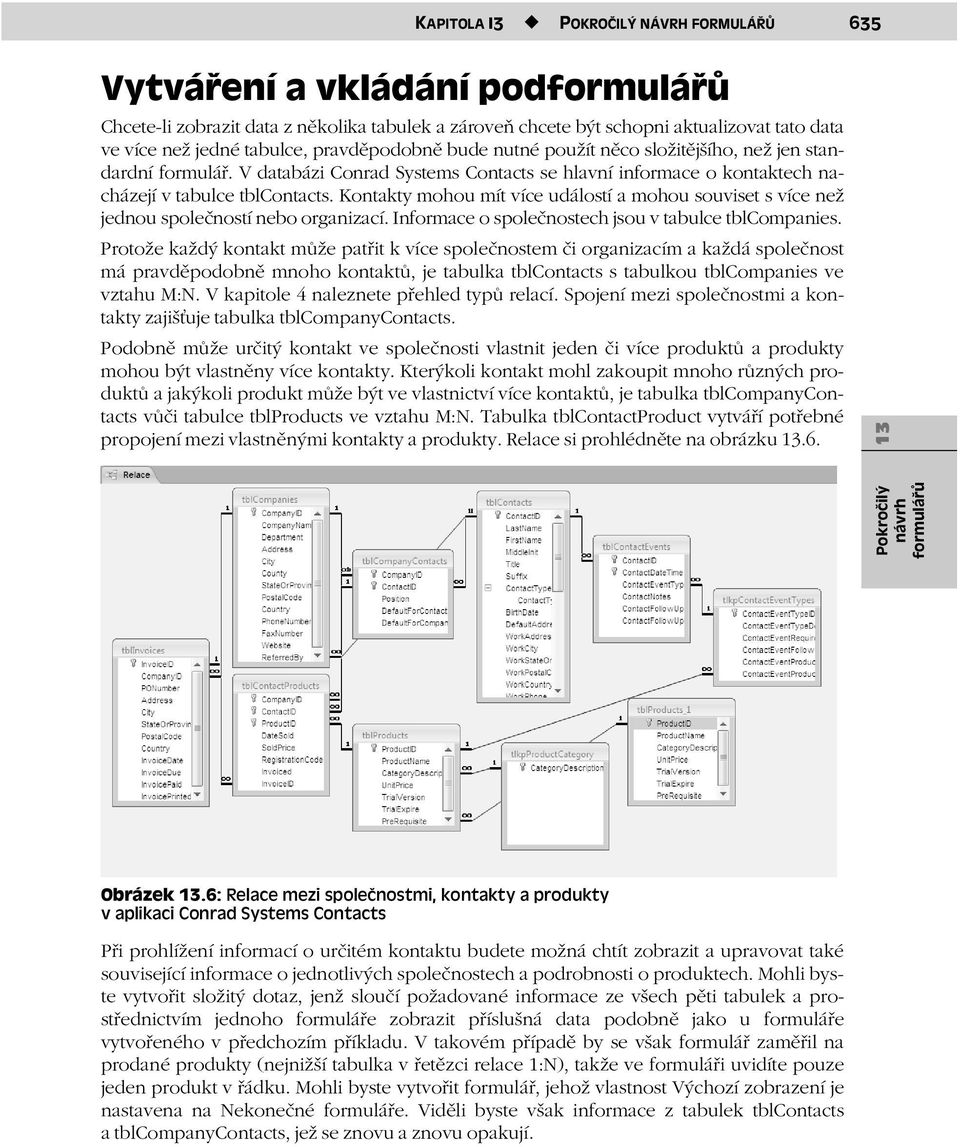 Kontakty mohou mít více událostí a mohou souviset s více než jednou společností nebo organizací. Informace o společnostech jsou v tabulce tblcompanies.