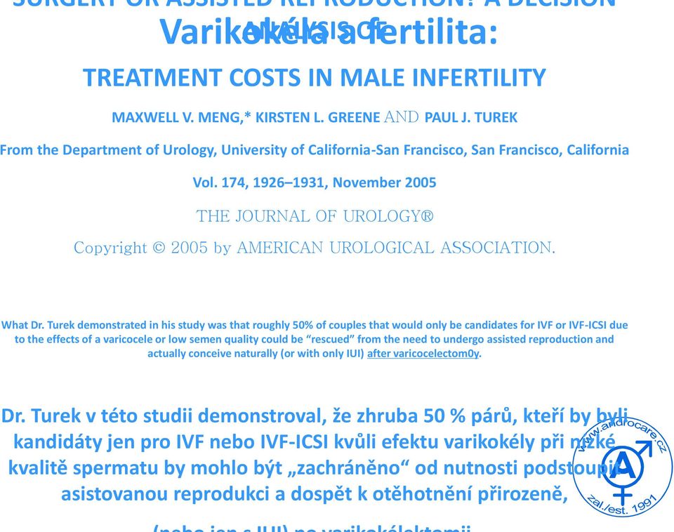 174, 1926 1931, November 2005 THE JOURNAL OF UROLOGY Copyright 2005 by AMERICAN UROLOGICAL ASSOCIATION. What Dr.