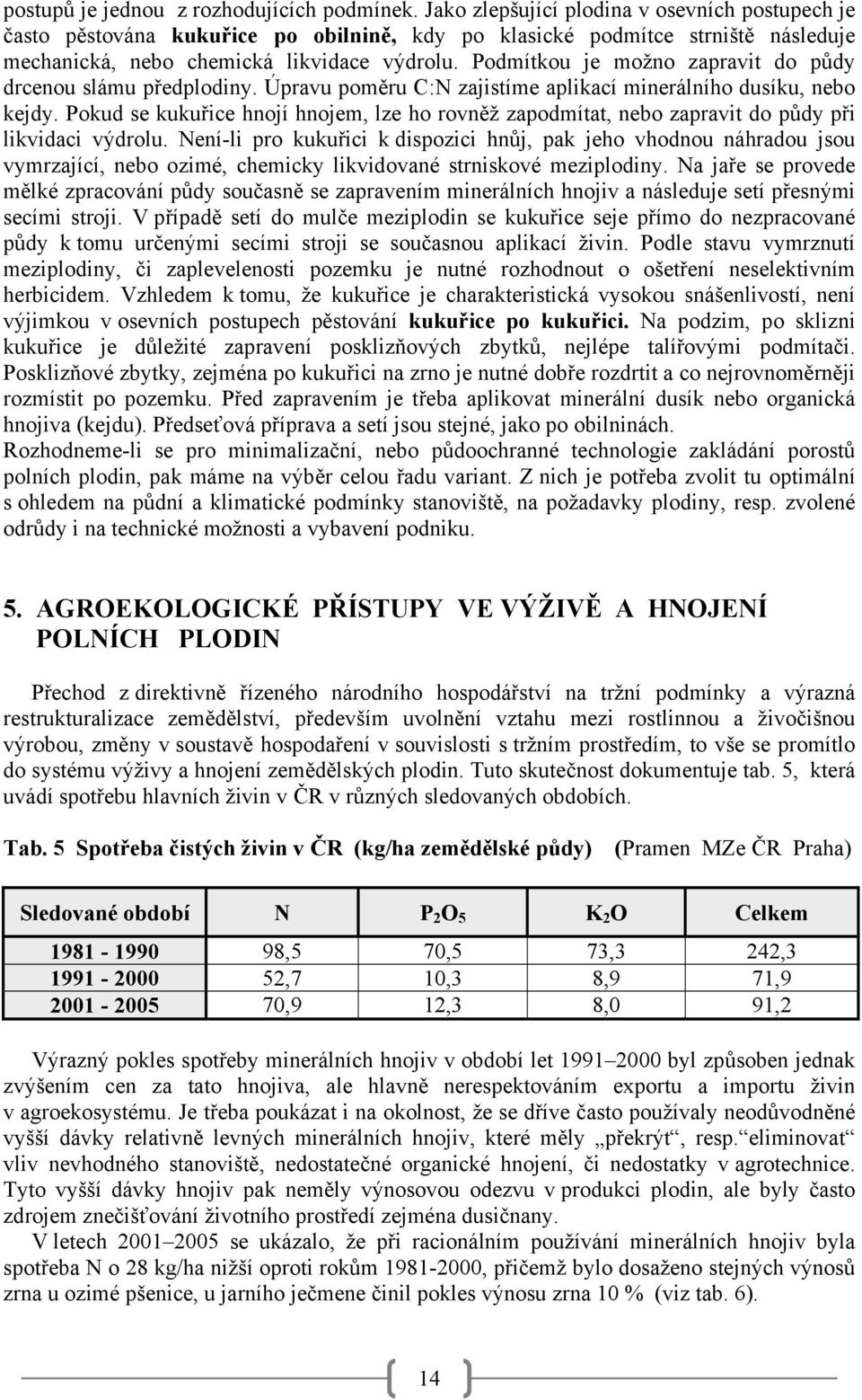 Podmítkou je možno zapravit do půdy drcenou slámu předplodiny. Úpravu poměru C:N zajistíme aplikací minerálního dusíku, nebo kejdy.