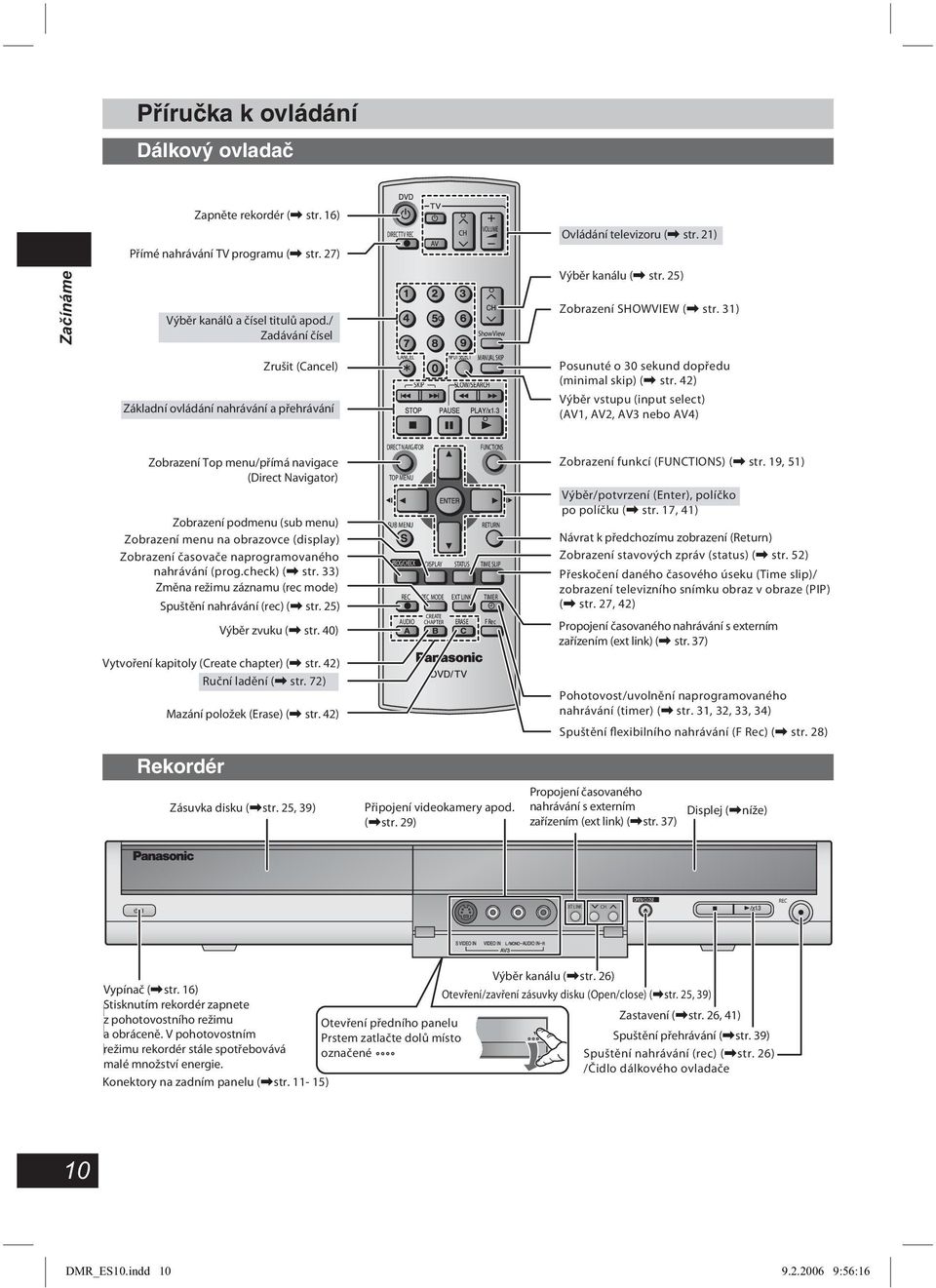 31) Zrušit (Cancel) Základní ovládání nahrávání a přehrávání CANCEL SKIP INPUT SELECT SLOW/SEARCH MANUAL SKIP Posunuté o 30 sekund dopředu (minimal skip) (\ str.