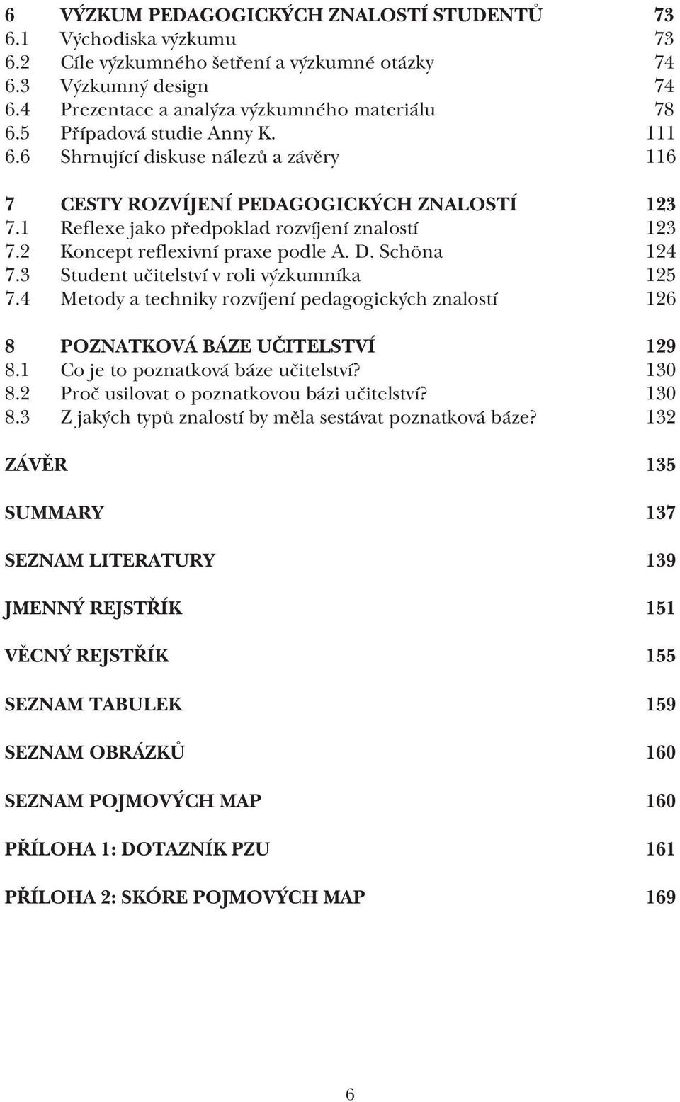 2 Koncept reflexivní praxe podle A. D. Schöna 124 7.3 Student učitelství v roli výzkumníka 125 7.4 Metody a techniky rozvíjení pedagogických znalostí 126 8 POZNATKOVÁ BÁZE UČITELSTVÍ 129 8.