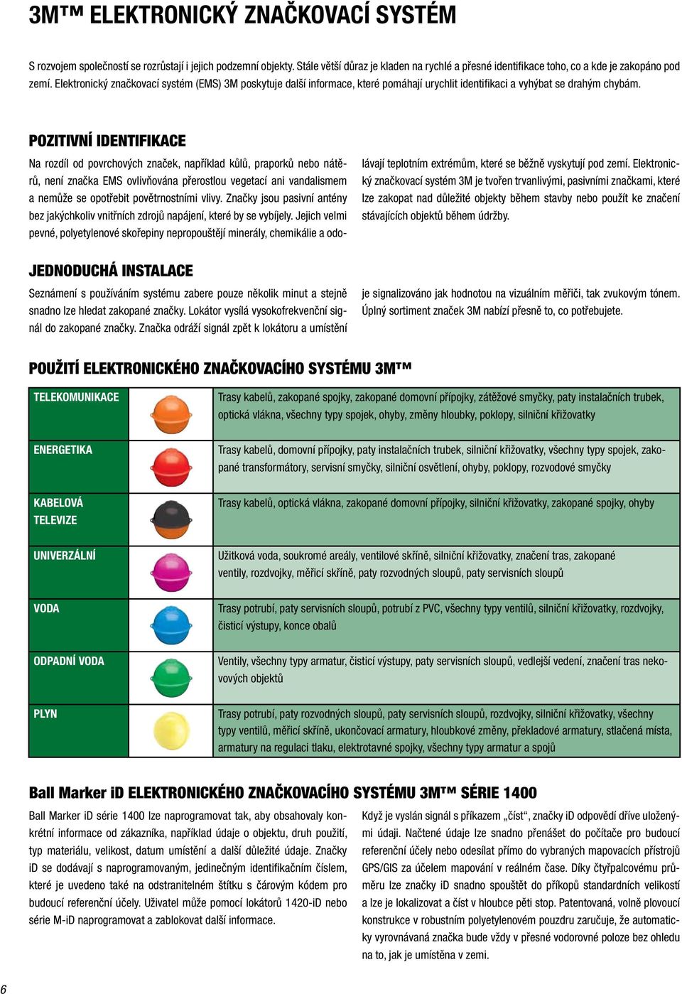POZITIVNÍ IDENTIFIKACE Na rozdíl od povrchových značek, například kůlů, praporků nebo nátěrů, není značka EMS ovlivňována přerostlou vegetací ani vandalismem a nemůže se opotřebit povětrnostními