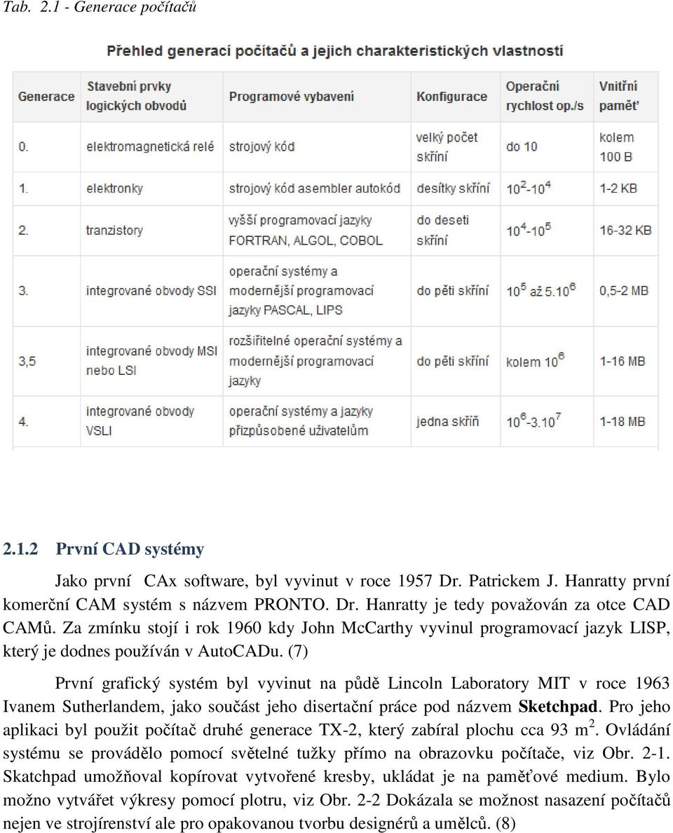 (7) První grafický systém byl vyvinut na půdě Lincoln Laboratory MIT v roce 1963 Ivanem Sutherlandem, jako součást jeho disertační práce pod názvem Sketchpad.