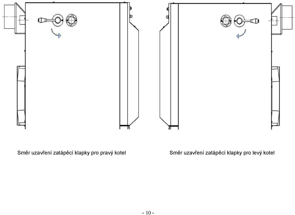 klapky pro levý kotel -