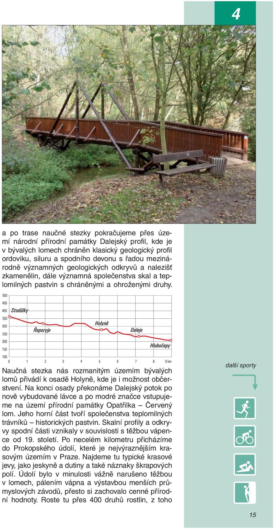 Naučná stezka nás rozmanitým územím bývalých lomů přivádí k osadě Holyně, kde je i možnost občerstvení.