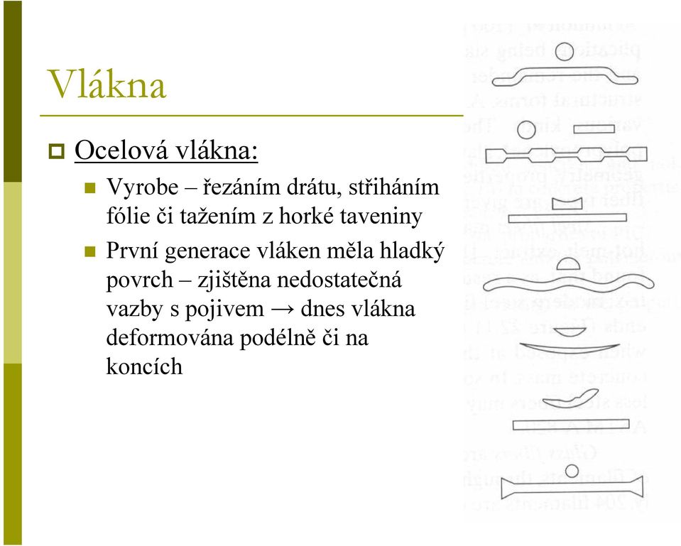 generace vláken měla hladký povrch zjištěna