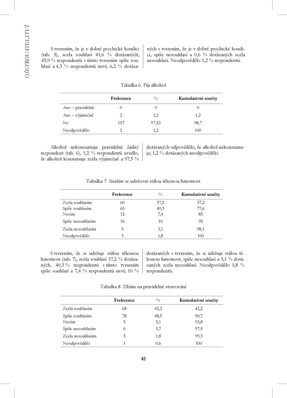 % dotázaných zcela nesouhlasí. Neodpovědělo 1,2 % respondentů.