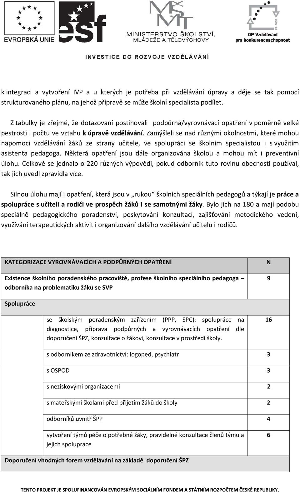 Zamýšleli se nad různými okolnostmi, které mohou napomoci vzdělávání žáků ze strany učitele, ve spolupráci se školním specialistou i s využitím asistenta pedagoga.