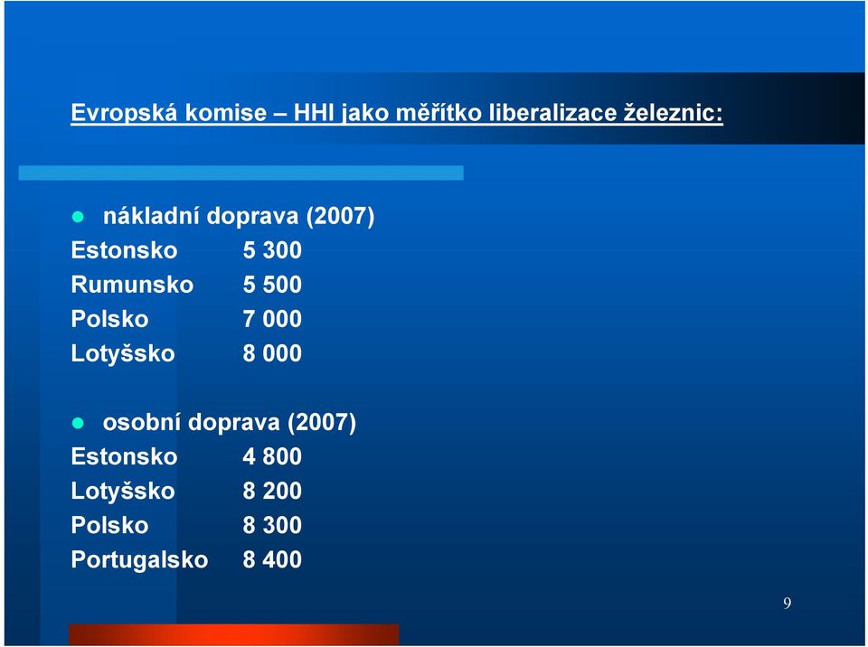 Polsko 7 000 Lotyšsko 8 000 osobní doprava (2007)