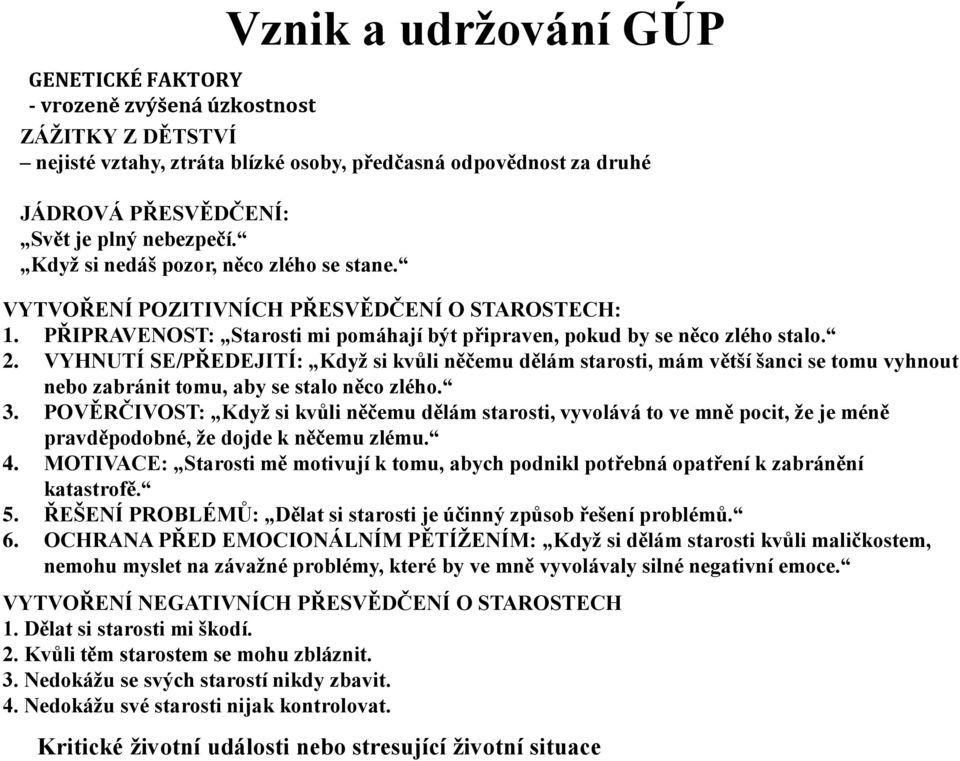 VYHNUTÍ SE/PŘEDEJITÍ: Kdyţ si kvŧli něčemu dělám starosti, mám větší šanci se tomu vyhnout nebo zabránit tomu, aby se stalo něco zlého. 3.