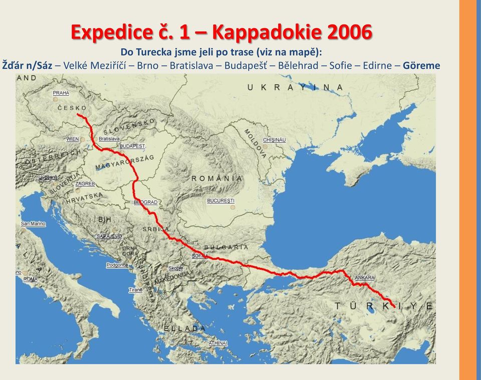 po trase (viz na mapě): Žďár n/sáz