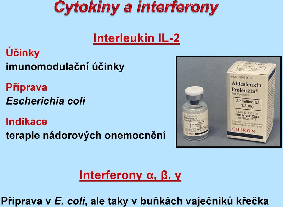 terapie nádorových onemocnění Interferony α,