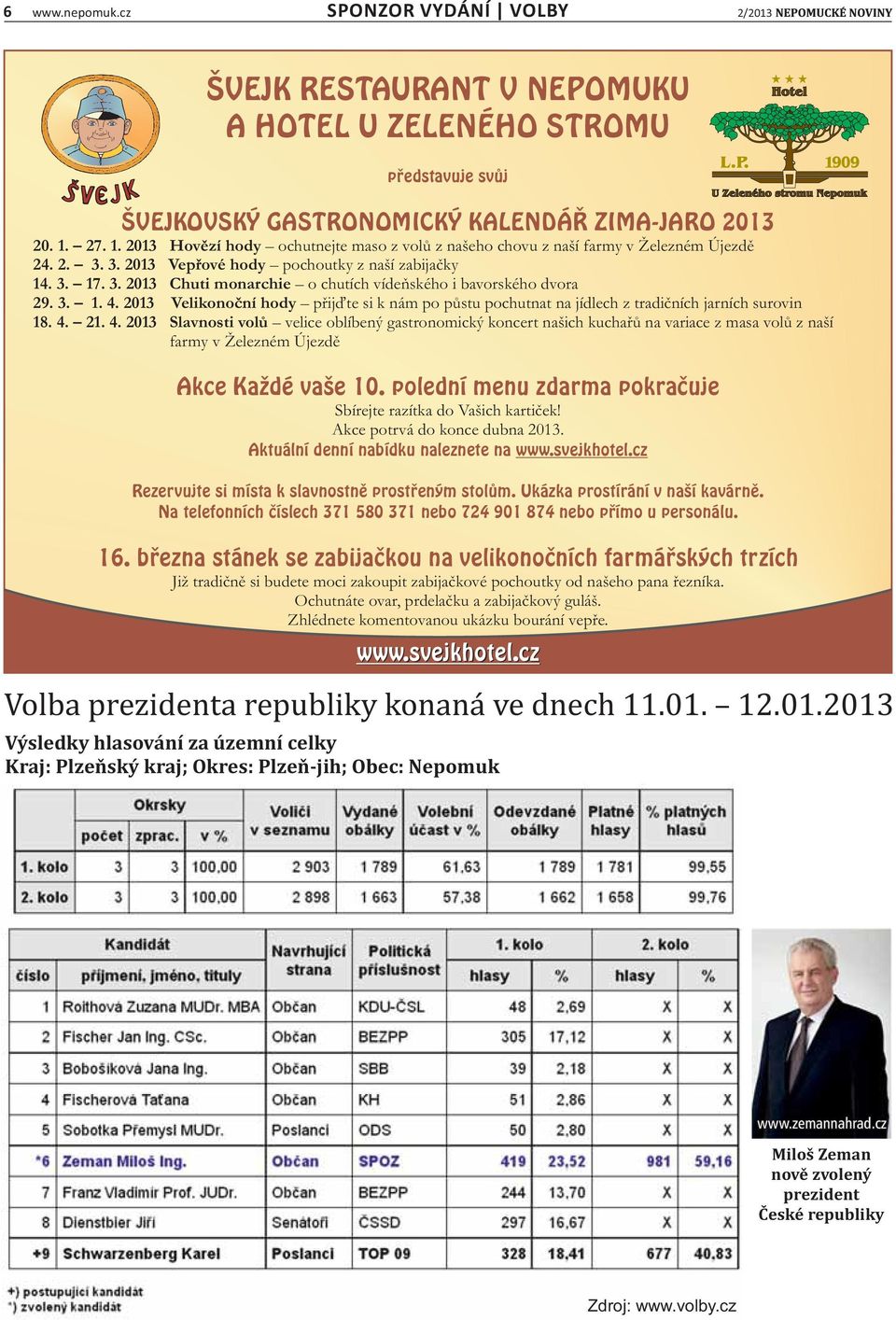 3. 1. 4. 2013 Velikonoční hody přijďte si k nám po půstu pochutnat na jídlech z tradičních jarních surovin 18. 4. 21. 4. 2013 Slavnosti volů velice oblíbený gastronomický koncert našich kuchařů na variace z masa volů z naší farmy v Železném Újezdě Akce Každé vaše 10.