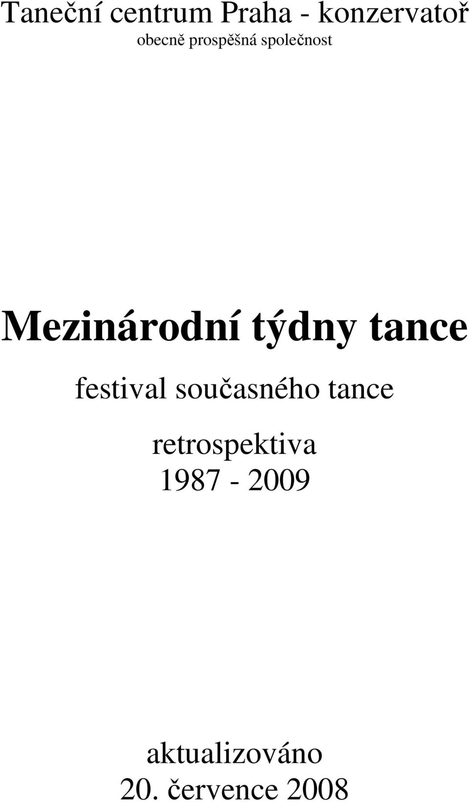 tance festival současného tance