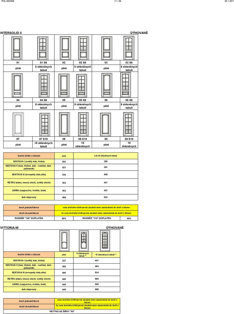 2011 INTERSOLID II 01 01 S6 02 02 S6 03 03 S6 6 skleněnych 6 skleněnych 6 skleněnych 04 04 S8 05 05 S8 06 06 S8 8 skleněnych 8 skleněnych 8 skleněnych 07 07 S10 08 08 S10 09 09 S10 10 skleněnych 10