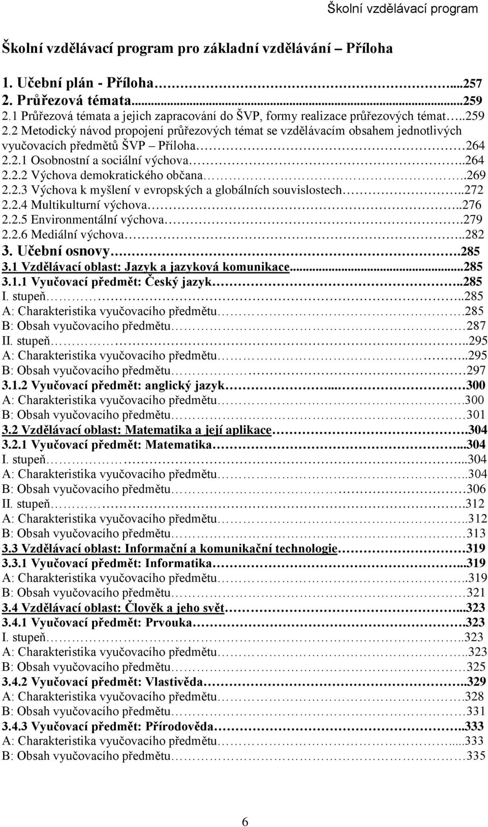 .269 2.2.3 Výchova k myšlení v evropských a globálních souvislostech..272 2.2.4 Multikulturní..276 2.2.5 Environmentální.279 2.2.6 Mediální..282 3. Učební osnovy.285 3.