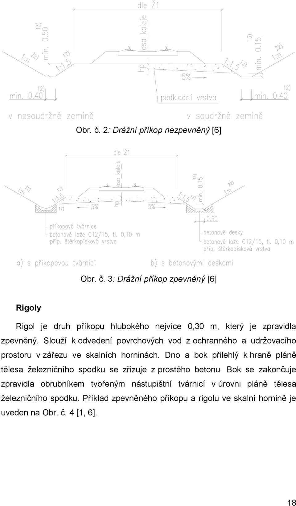 Dno a bok přilehlý k hraně pláně tělesa železničního spoku se zřizuje z prostého betonu.