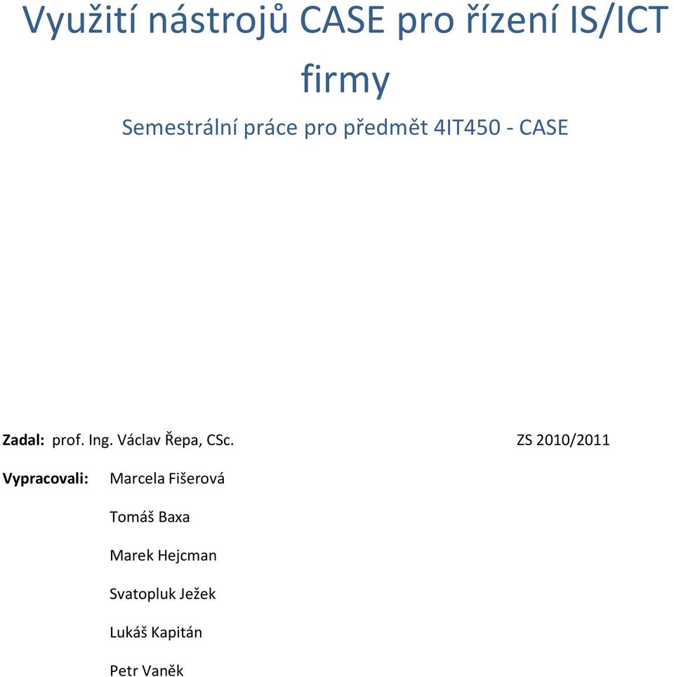 Václav Řepa, CSc.
