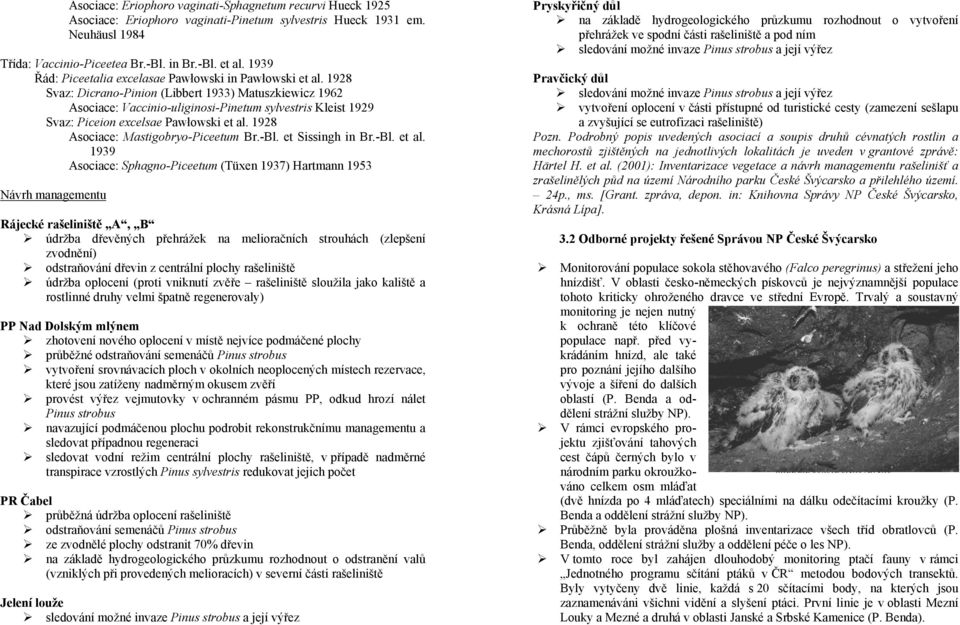 1928 Svaz: Dicrano-Pinion (Libbert 1933) Matuszkiewicz 1962 Asociace: Vaccinio-uliginosi-Pinetum sylvestris Kleist 1929 Svaz: Piceion excelsae Pawłowski et al. 1928 Asociace: Mastigobryo-Piceetum Br.