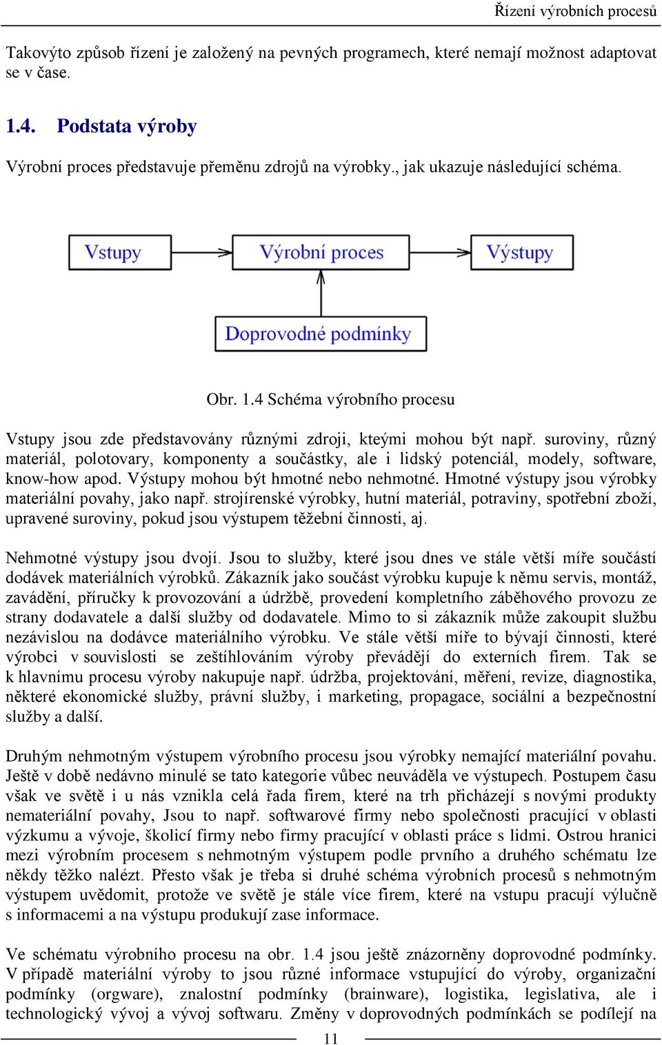 suroviny, různý materiál, polotovary, komponenty a součástky, ale i lidský potenciál, modely, software, know-how apod. Výstupy mohou být hmotné nebo nehmotné.