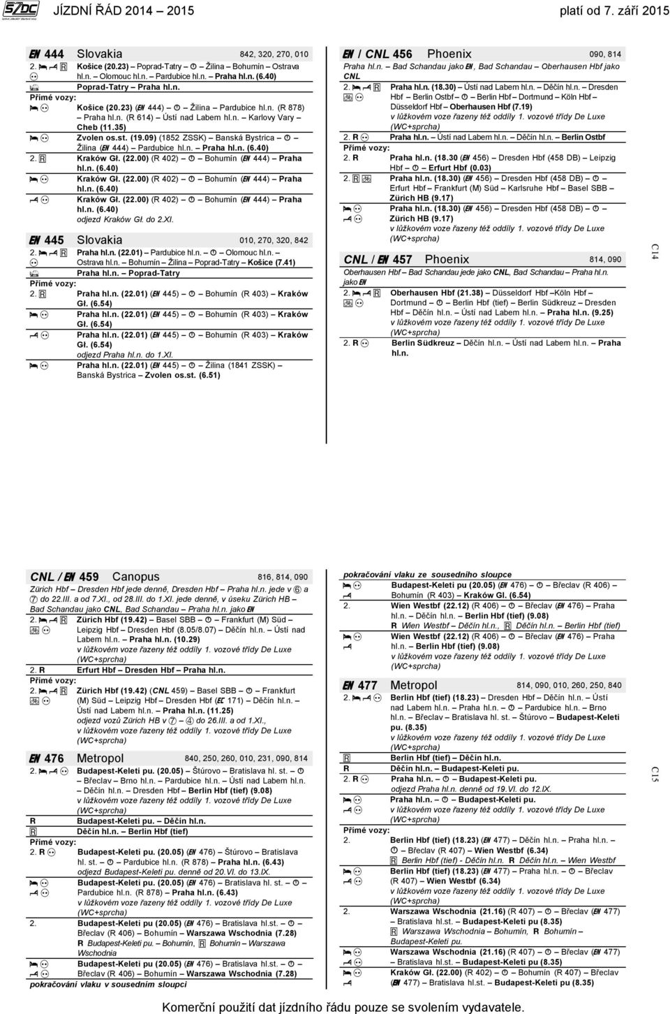 00) (R 402) Bohumín ( 444) Praha hl.n. (6.40) Kraków Gł. (22.00) (R 402) Bohumín ( 444) Praha hl.n. (6.40) Kraków Gł. (22.00) (R 402) Bohumín ( 444) Praha hl.n. (6.40) odjezd Kraków Gł. do 2.XI.