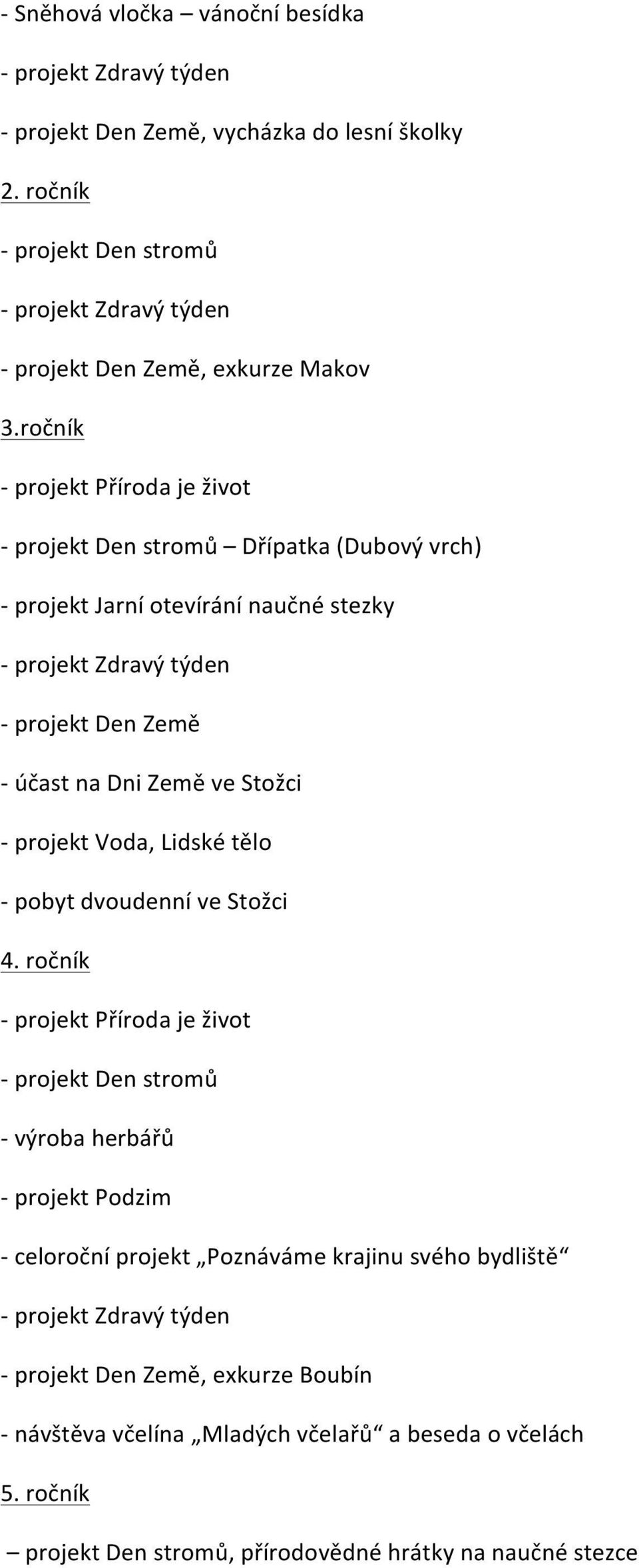 projekt Voda, Lidské tělo pobyt dvoudenní ve Stožci 4.