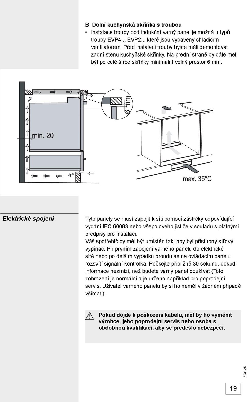 Elektrické spojení Tyto panely se musí zapojit k síti pomocí zástrčky odpovídající vydání IEC 60083 nebo všepólového jističe v souladu s platnými předpisy pro instalaci.