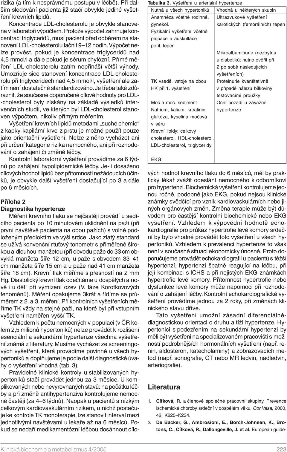 Výpočet nelze provést, pokud je koncentrace triglyceridů nad 4,5 mmol/l a dále pokud je sérum chylózní. Přímé měření LDL-cholesterolu zatím nepřináší větší výhody.