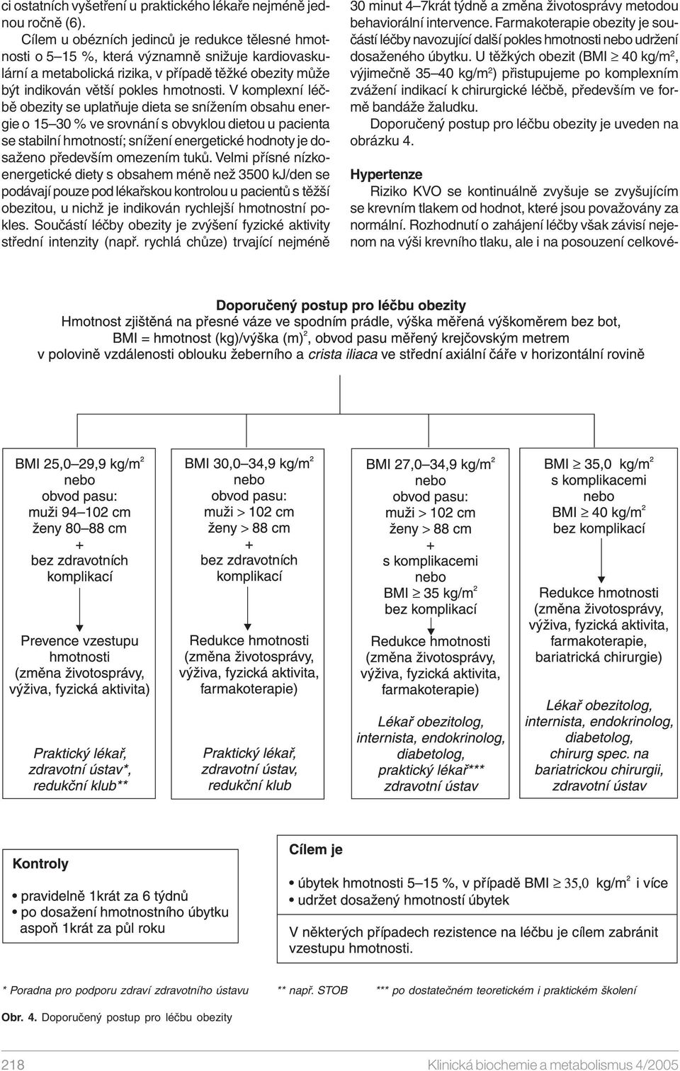 V komplexní léčbě obezity se uplatňuje dieta se snížením obsahu energie o 15 30 % ve srovnání s obvyklou dietou u pacienta se stabilní hmotností; snížení energetické hodnoty je dosaženo především