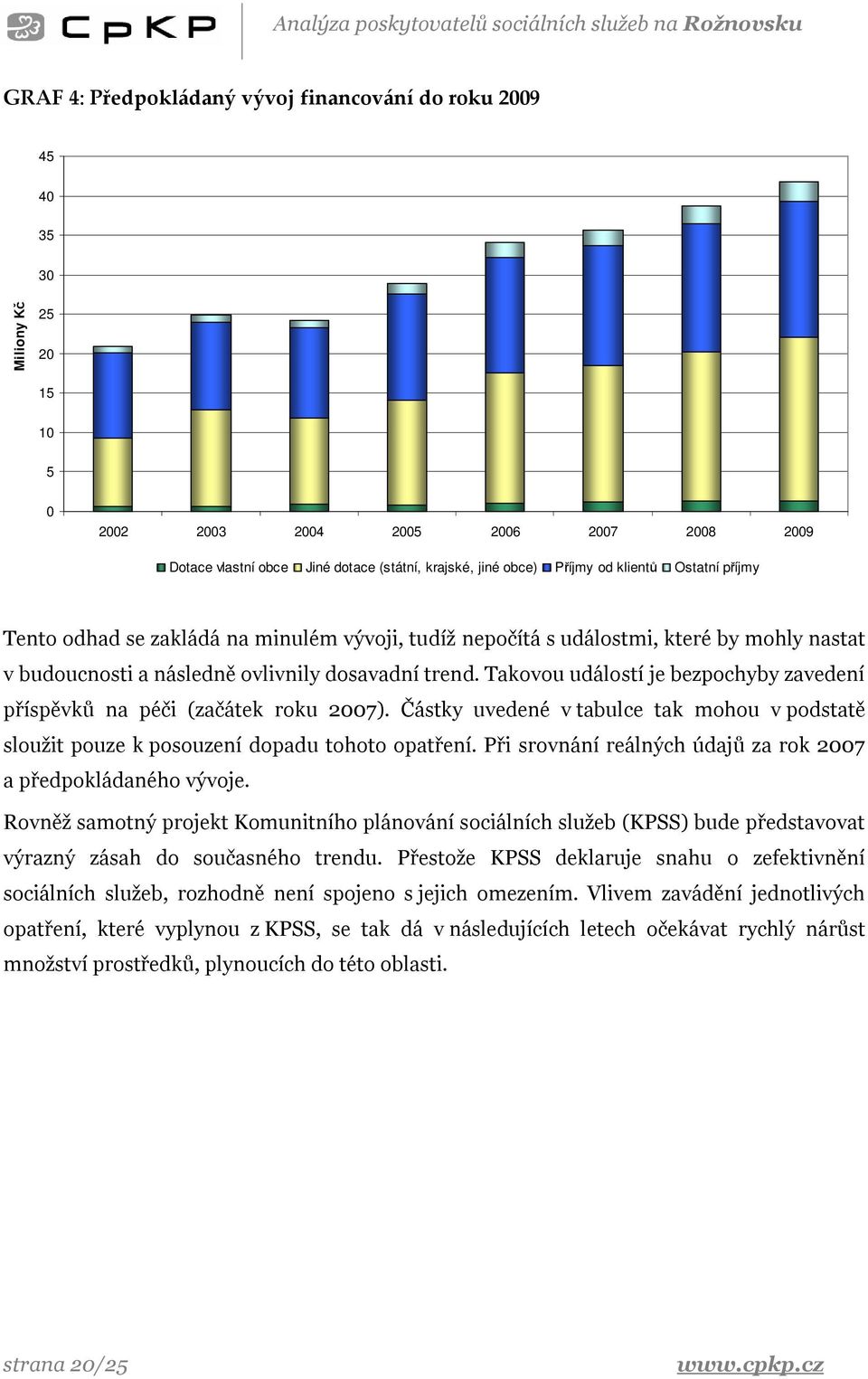 Takovou událostí je bezpochyby zavedení příspěvků na péči (začátek roku 2007). Částky uvedené v tabulce tak mohou v podstatě sloužit pouze k posouzení dopadu tohoto opatření.