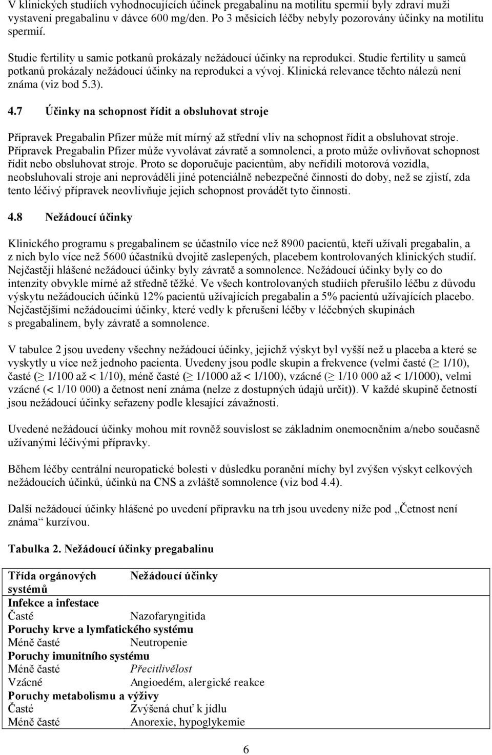 Studie fertility u samců potkanů prokázaly nežádoucí účinky na reprodukci a vývoj. Klinická relevance těchto nálezů není známa (viz bod 5.3). 4.